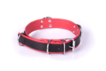 Deluxe Bondage Collar - Black & Red