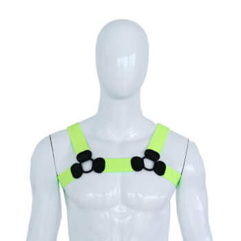 Elastic Chest Harness Green S/M