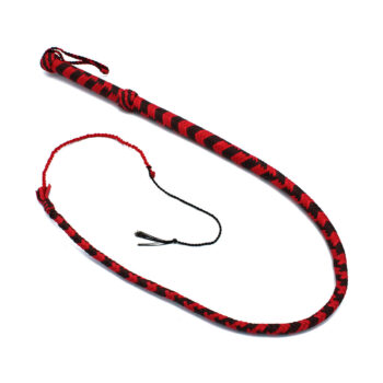 Nylon Bullwhip Black & Red 120 cm
