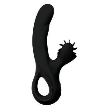 Vibrator with Clitorial Wheel Stimulator Black