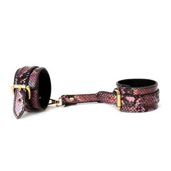 Hand Cuffs Gold/Pink Reptile